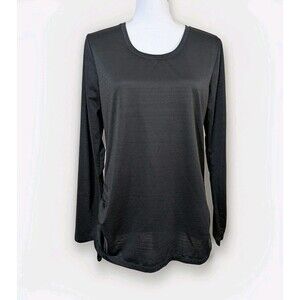 Danskin Now Women’s L Black Long Sleeve Cinched Side Pullover Athleisure